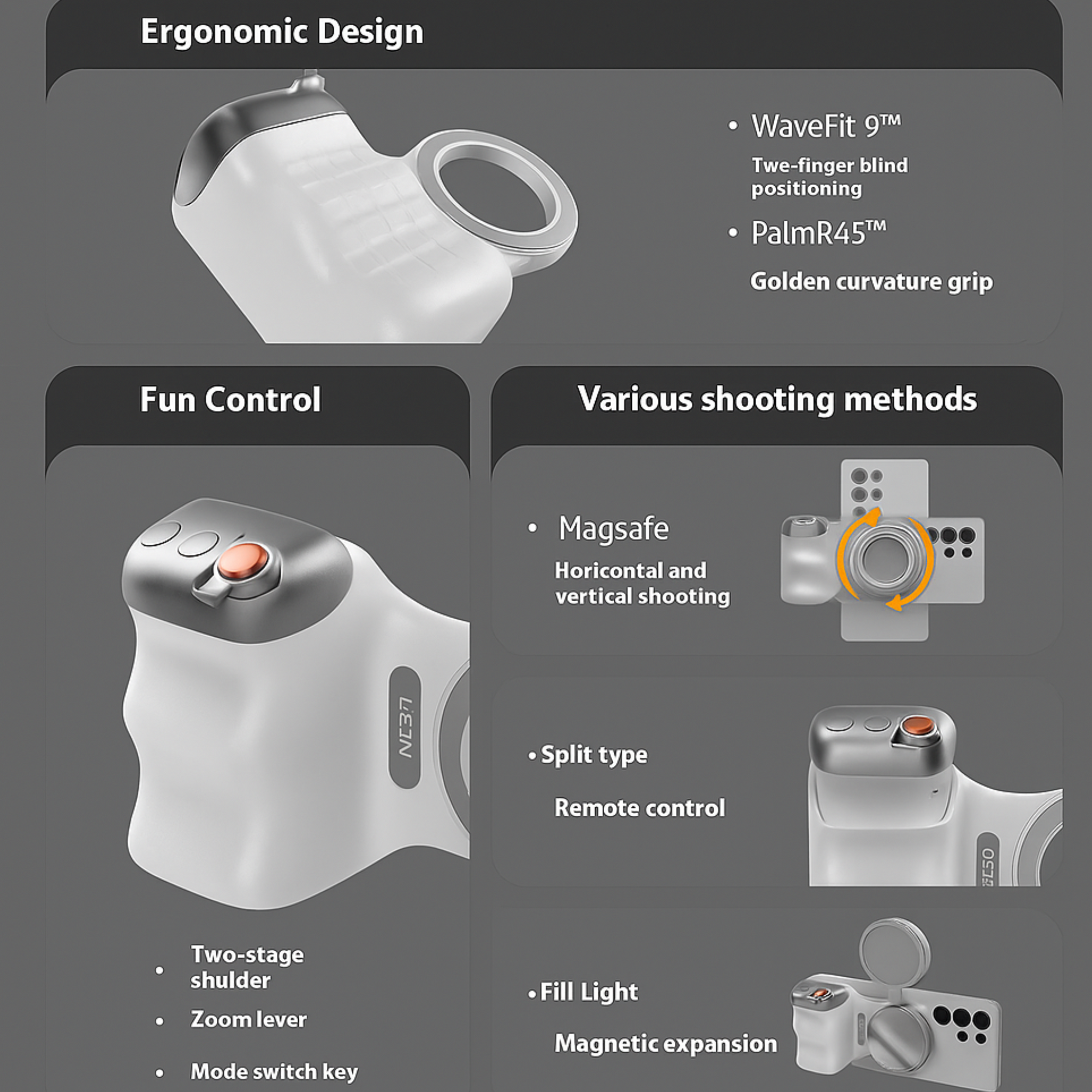 FunShot™ Magnetic Camera Grip – Steady Shots & Wireless Control